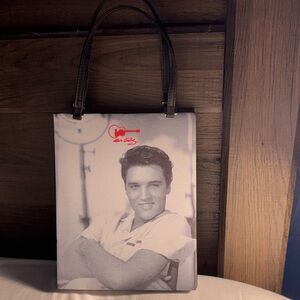 Elvis Black and White Tote Bag or cross body